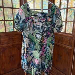 NWOT Johnny Was Tropical Stitched Boho Dress Sz L